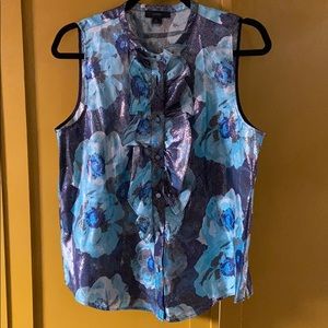 J Crew Metallic Blue Top